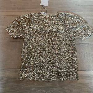 Zara gold top; brand new
